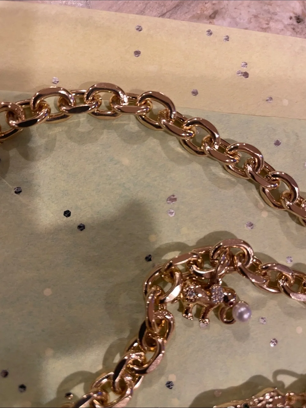 NWT kate spade gold chain belt